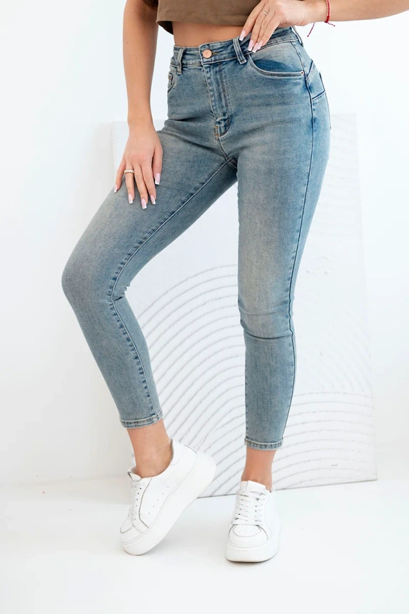 Damenjeans M.sara mit Push-up-Effekt und mittlerer Bundhöhe, jeansblau