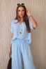 Set with necklace blouse + pants blue