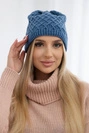 K204 Denim-Fleece-Karo-Mütze