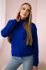 Sweater with decorative weave cornflower blue