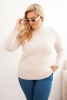 Women's Plus Size Viscose Sweater with Turtleneck beige