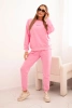 Women's cotton set with Minimal print light pink