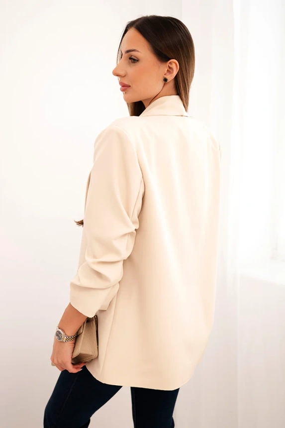 Elegant jacket with lapels beige