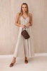 Muslin dress with straps dark beige