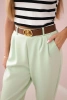 Pants with belt and pockets buttery-fabric dark mint