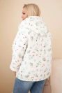 Dámská jarní bunda Plus Size s drobným květinovým vzorem mentolová