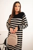 Women's striped sweater dress black