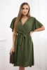 Dress with a plunging neckline khaki