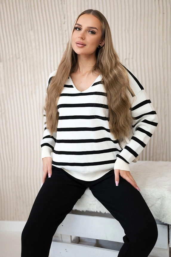 Sweater set Striped sweatshirt + Pants black