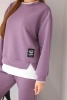 Women's set with a loose sweatshirt and sweatpants purple