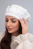 Women's wool winter beret cap K414 ecru