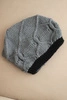 Women's winter wool hat with intertwined pattern K443 gray