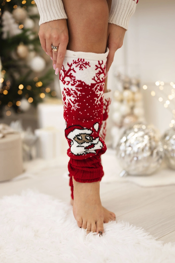 Weihnachtsset 1005 Pullover + Mütze + Kniestrümpfe rot