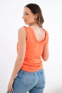 Dámská halenka z viskózy s volánkem u výstřihu oranžová