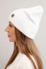 Soft women's alpaca hat with decorative plate white