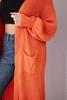 Pullover lange Strickjacke Orange