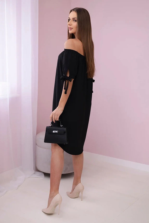 Kleid an den Ärmeln gebunden schwarz