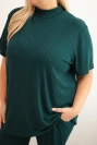 Komplet dámsky Plus Size 3-dielny tmavozelený