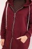 Damen Sweatshirt mit Kapuze und Reißverschluss, bordeaux