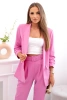 Elegant set of jackets and trousers dark pink 