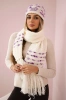 Women's set with a shawl Anika K304 ecru + purple