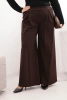 Damen Plus Size Hosen mit weitem Bein und Falten braun