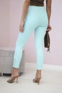 Hose aus farbigem Denim mit Schleife mint