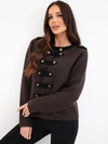 A sweater women's with decorative buttons brown