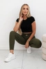 High waisted ribbed leggings khaki