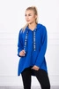 Sweatshirt with longer back and hood mauve-blue