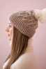 Cap with fleece Ilona K218 beige+ecru