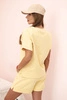 Women's punto set with short sleeves and shorts dark yellow