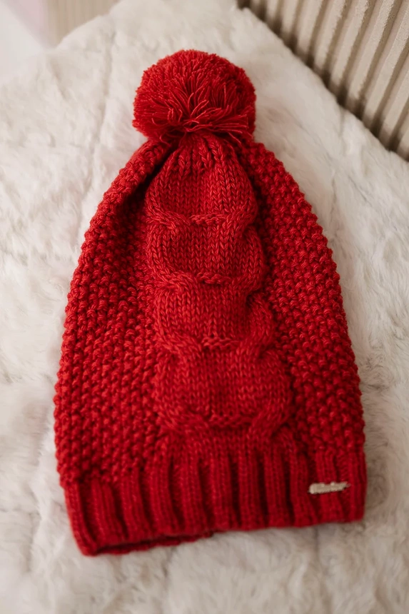 Cap with fleece Sandra K210 raspberry