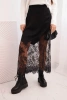 Women's viscose skirt with lace black