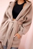 Insulated cape tied at the waist dark beige