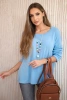 Bluse mit Halskette blau