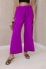 Trousers with a wide waistband dark purple