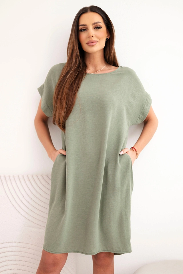 Šaty s kapsami jasné khaki