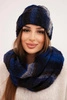 Women's winter set with mohair hat and scarf K501 navy
