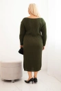 Dámská pletená šaty Plus Size s mohair khaki