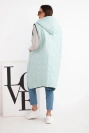 Plus Size women's quilted vest with a hood zipped mint