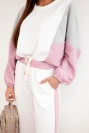 Damenanzug Butter mit lockerer Bluse und weiten Hosen dunkelrosa