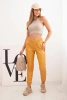 Double-layer trousers with velor mustard