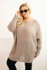 Plus Size women's sweater with mohair poncho fango