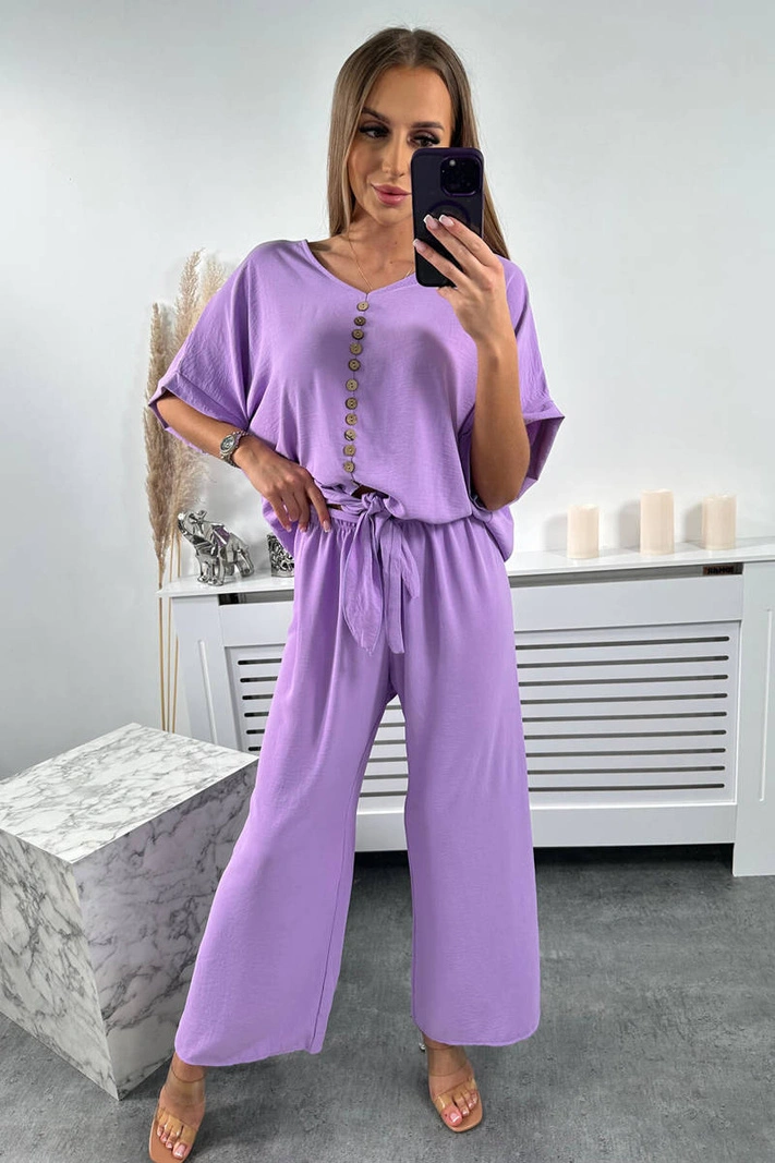 Set of blouses with pants light purple