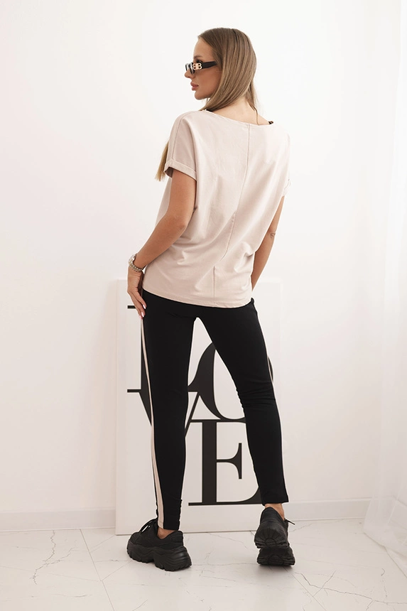 Muslin set blouse + pants light pink