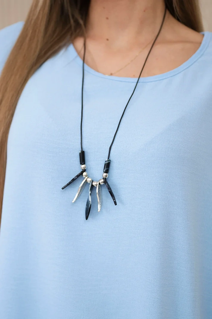 Oversized blouse with pendant blue