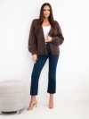 Damenpullover aus 80% Kid-Mohair mit lockerem Schnitt ohne Verschluss braun