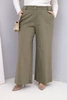 Plus Size women's pants with wide legs and a high waist khaki