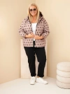 Damenjacke Plus Size mit Kapuze und Polka Dots fango